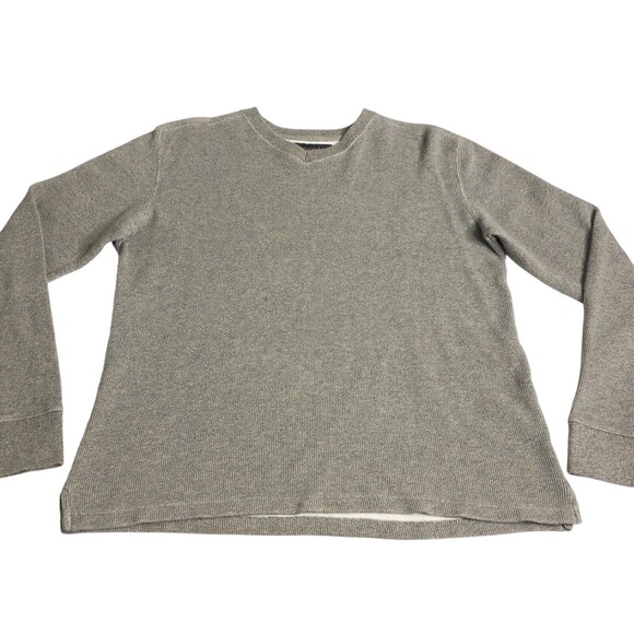 Vintage Abercrombie Fitch Sweater Mens M Gray Marled Knit Pullover V-Neck Y2K - Picture 2 of 16